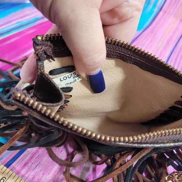 🔷️LV Vintage Boho Crossbody or Wristlet with Fringe on Chain - Picture 3 of 16